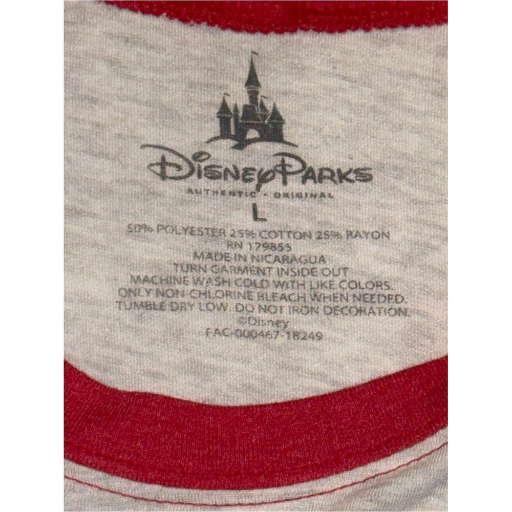 Disney Parks Mickey's Very Merry Christmas Party 2018 Raglan Baseball Tee L - Picture 3 of 5